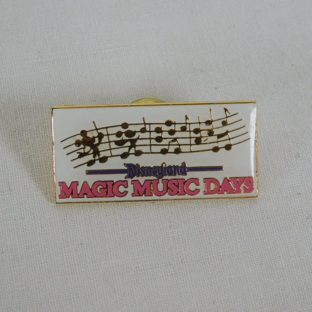 Disneyland Magic Music Days Gold Tone Metal & Enamel Lapel Pin Pinback Mickey